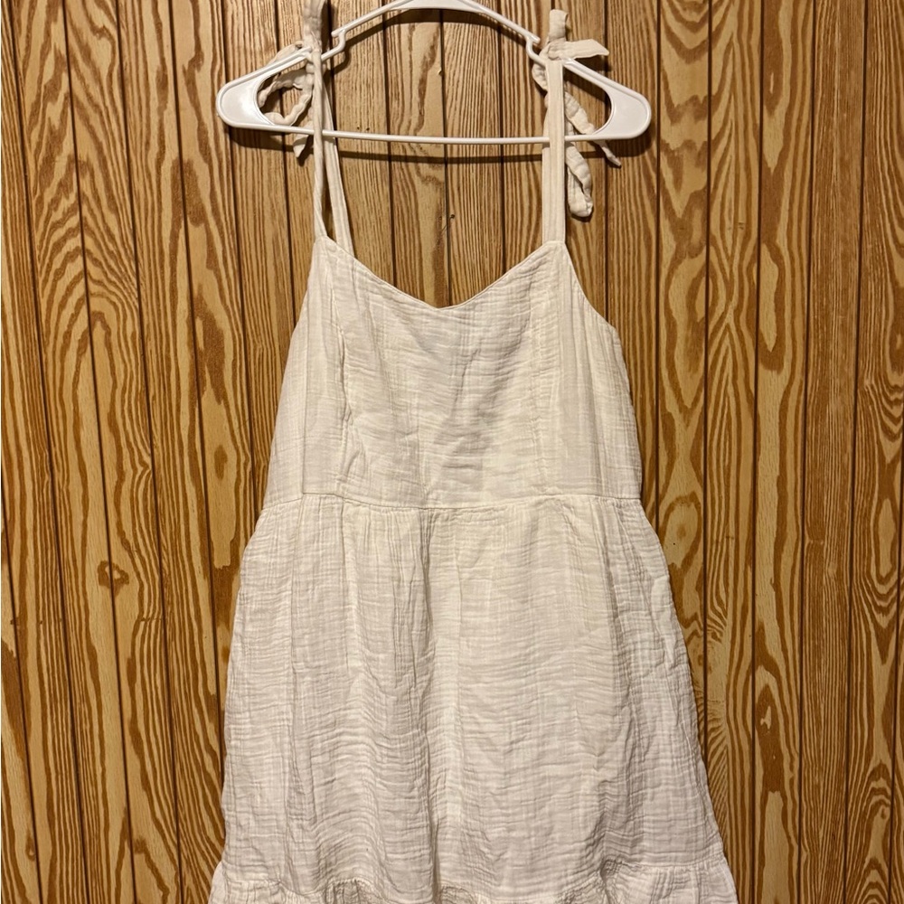 Old Navy White Sleeveless Dress with Tie Straps